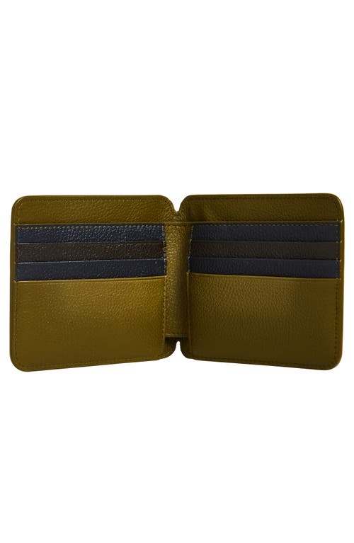 Shop Bottega Veneta Booster Pebble Leather Bifold Wallet In Olive Oil/space/fond