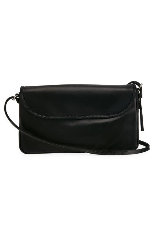 Shop Balenciaga Leopolda Satin Shoulder Bag In Black