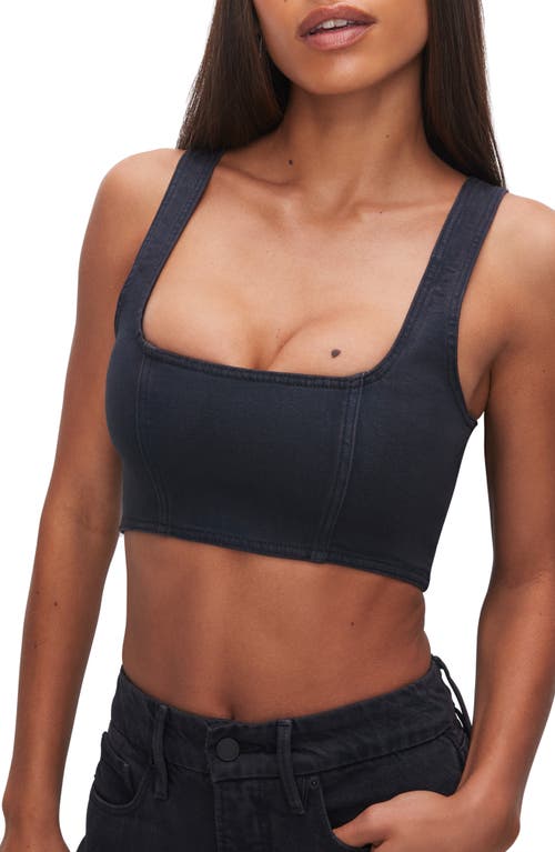 Shop Good American Denim Sports Bra In Black269