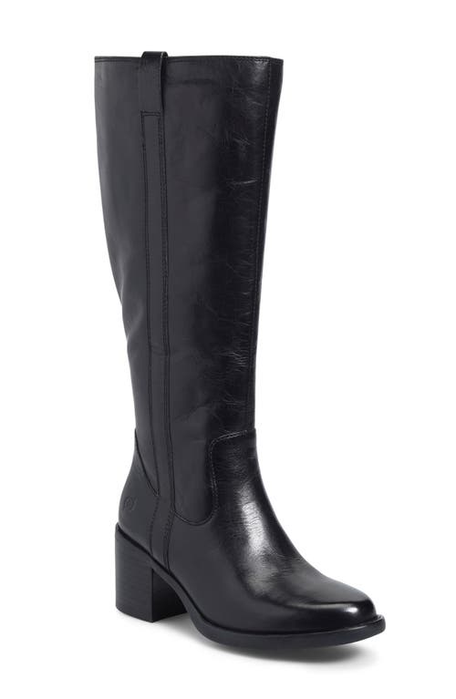 Børn Harding Knee High Boot in Black Leather 