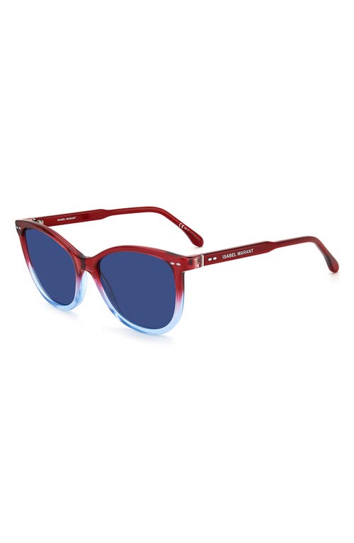 Shop Isabel Marant Gradient Round Sunglasses In Red/blue