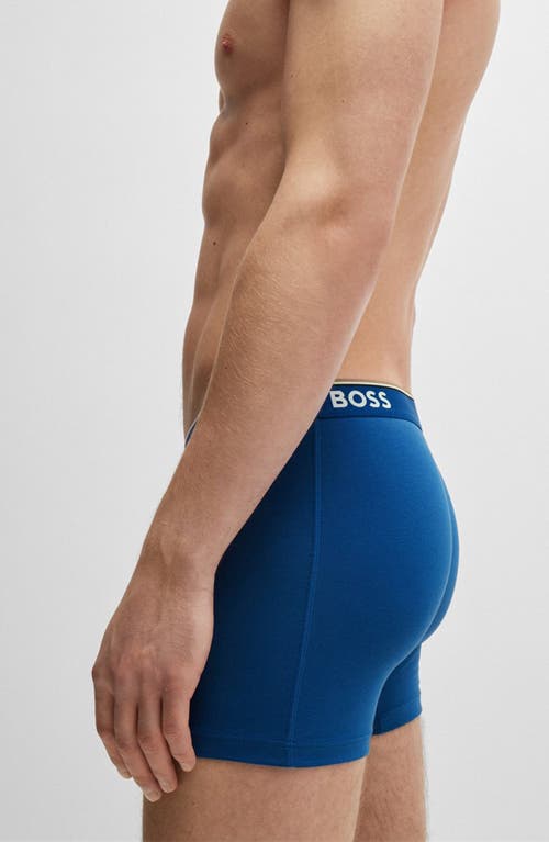 Hugo Boss Boss 3-pack Power Stretch Cotton Boxer Briefs In Black/red/blue