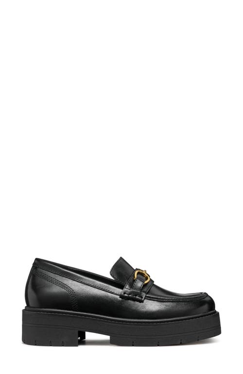 Shop Geox Spherica Platform Bit Loafer In Black Oxford