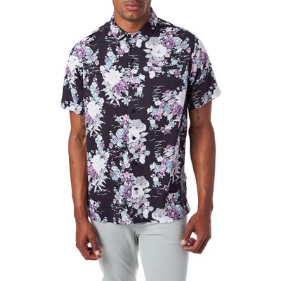 7 Diamonds Slim Fit Floral Short Sleeve Button-Up Sport Shirt