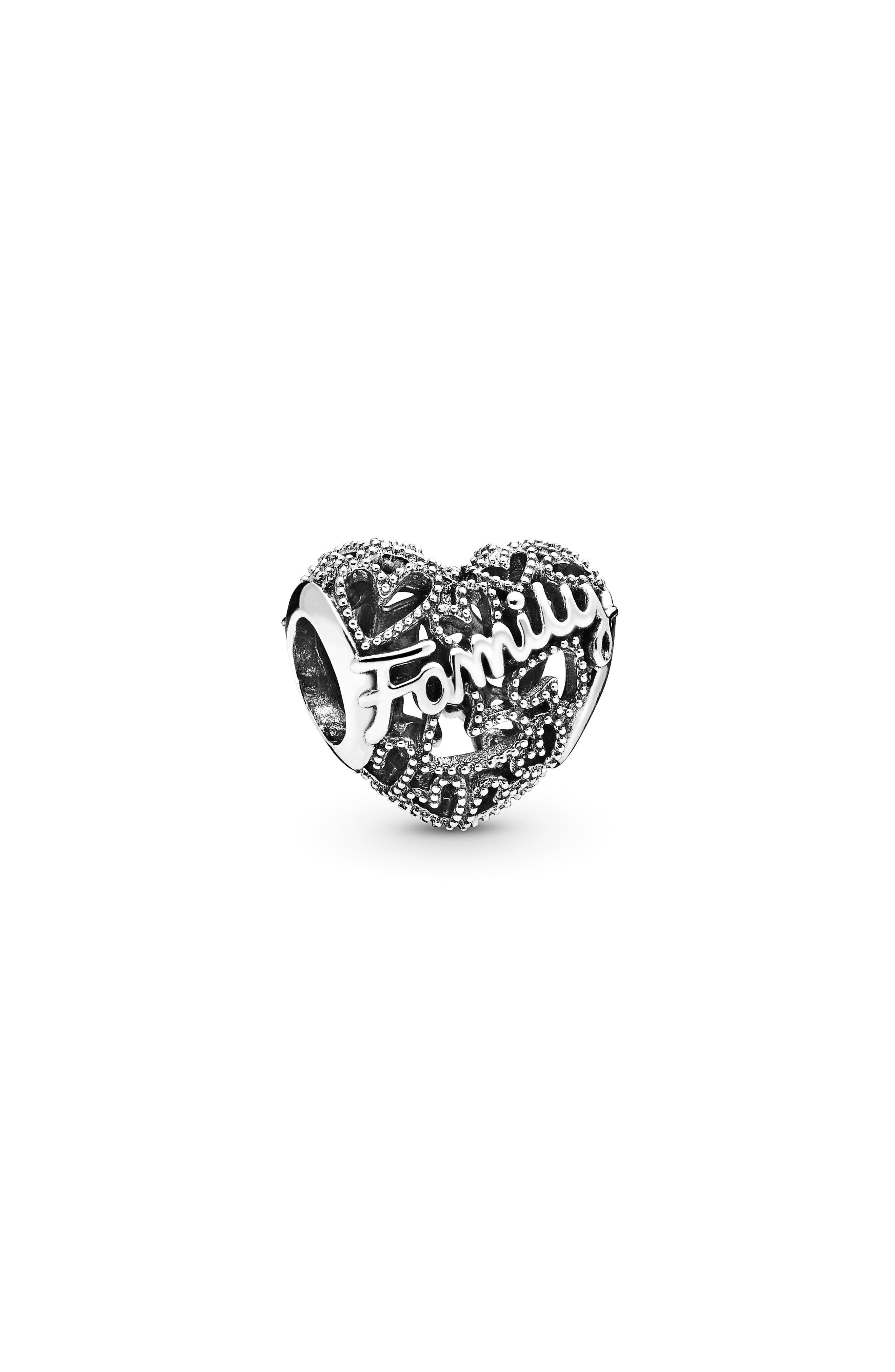 PANDORA Family Heart Charm in Silver at Nordstrom