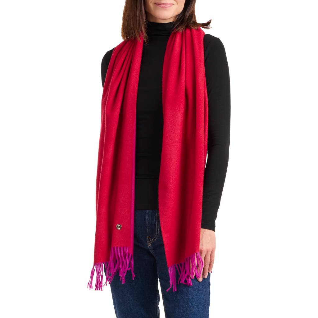 Bruno Magli Cashmere Fringe Scarf In Red