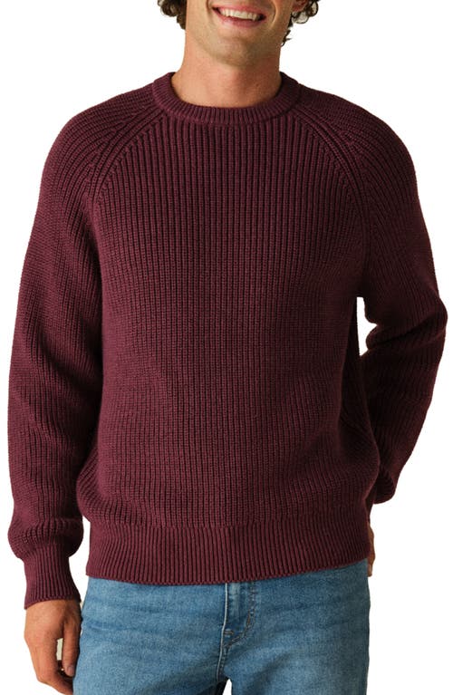 Shop Fair Harbor Neptune Organic Cotton Blend Sweater In Wine