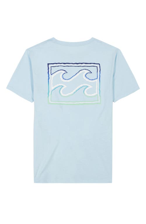 Shop Billabong Kids' Crayonwave Cotton Graphic T-shirt In Coastal Blue