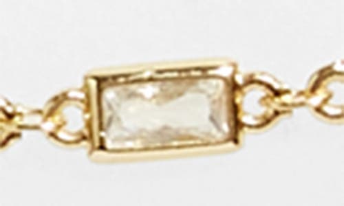 Vidakush Rectangular Crystal Station Belly Chain In Clear/gold