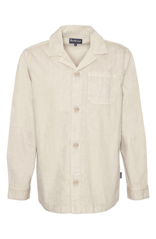 Shop Barbour Melonby Cotton & Linen Overshirt In Mist