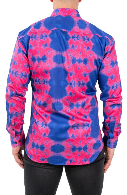 Maceoo Fibonacci Temperate Contemporary Fit Button-up Shirt In Blue