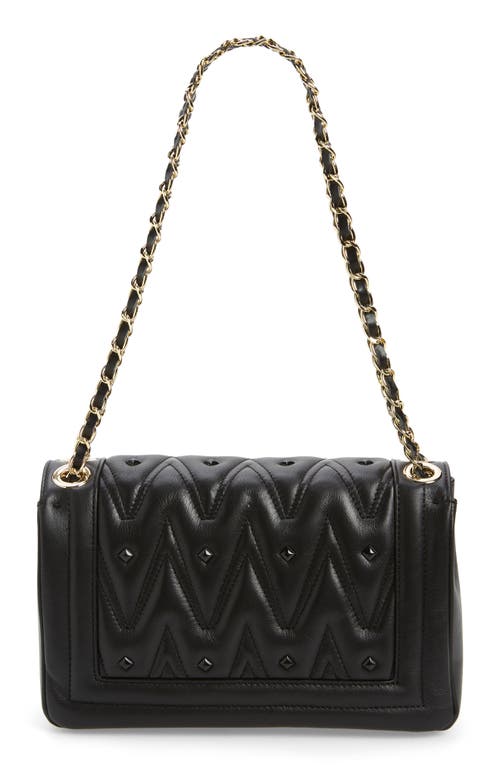 Shop Valentino By Mario Valentino Alice Diamond Convertible Leather Shoulder Bag In Black
