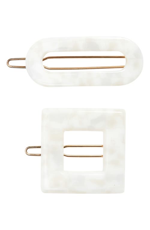 Assorted 2-Pack Cutout Barrettes in Coconut Milk