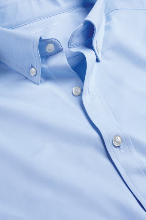 Shop Charles Tyrwhitt Four-way Stretch Button Down Jersey Shirt In Sky Blue