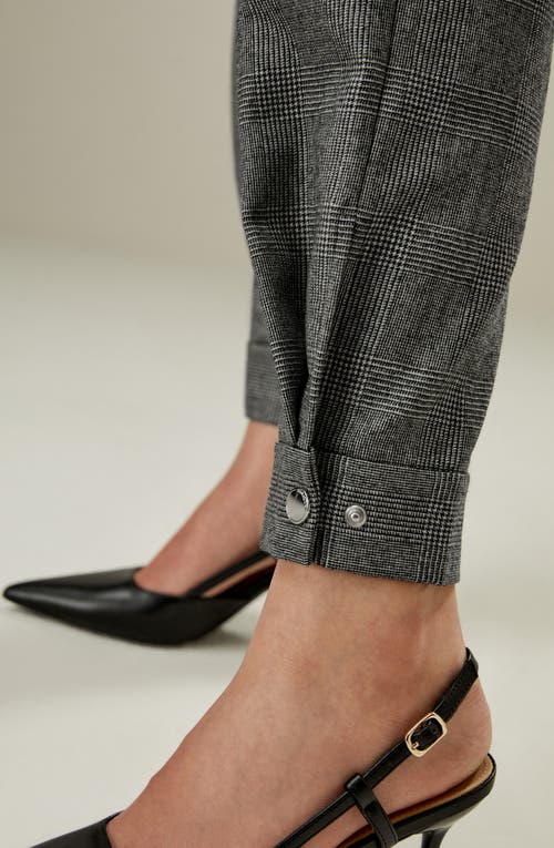 Lilysilk Glen Flex Worsted Trousers In Mixed Gray