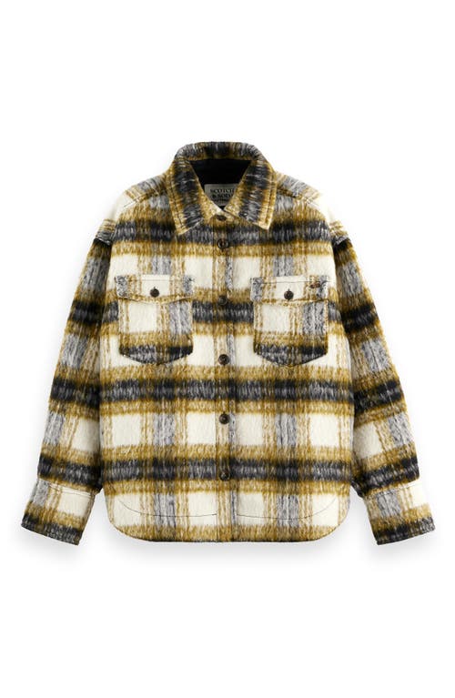 Shop Scotch & Soda Check Brushed Jacket In Olive Check