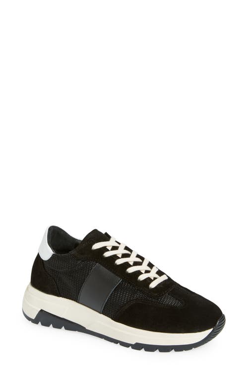 PAIGE Maya Mixed Media Sneaker Black at Nordstrom,