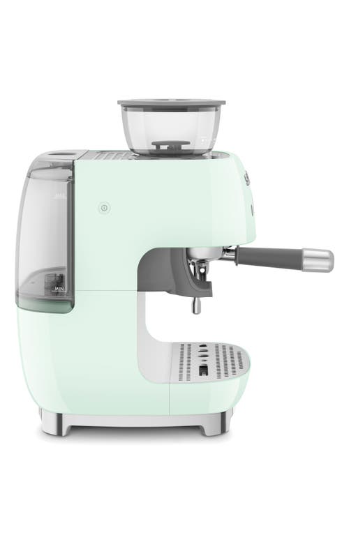 Smeg Espresso Machine With Coffee Grinder In Pastel Green