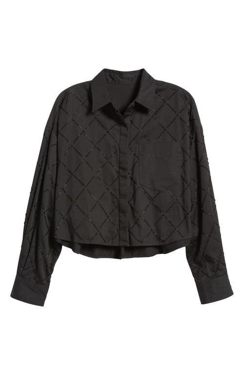 Rag & Bone Beatrice Beaded Button-up Shirt In Black