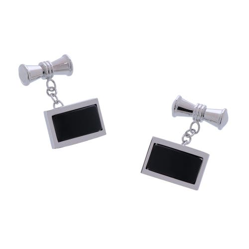 Trafalgar Esteban The Black Agate Cufflinks In Silver
