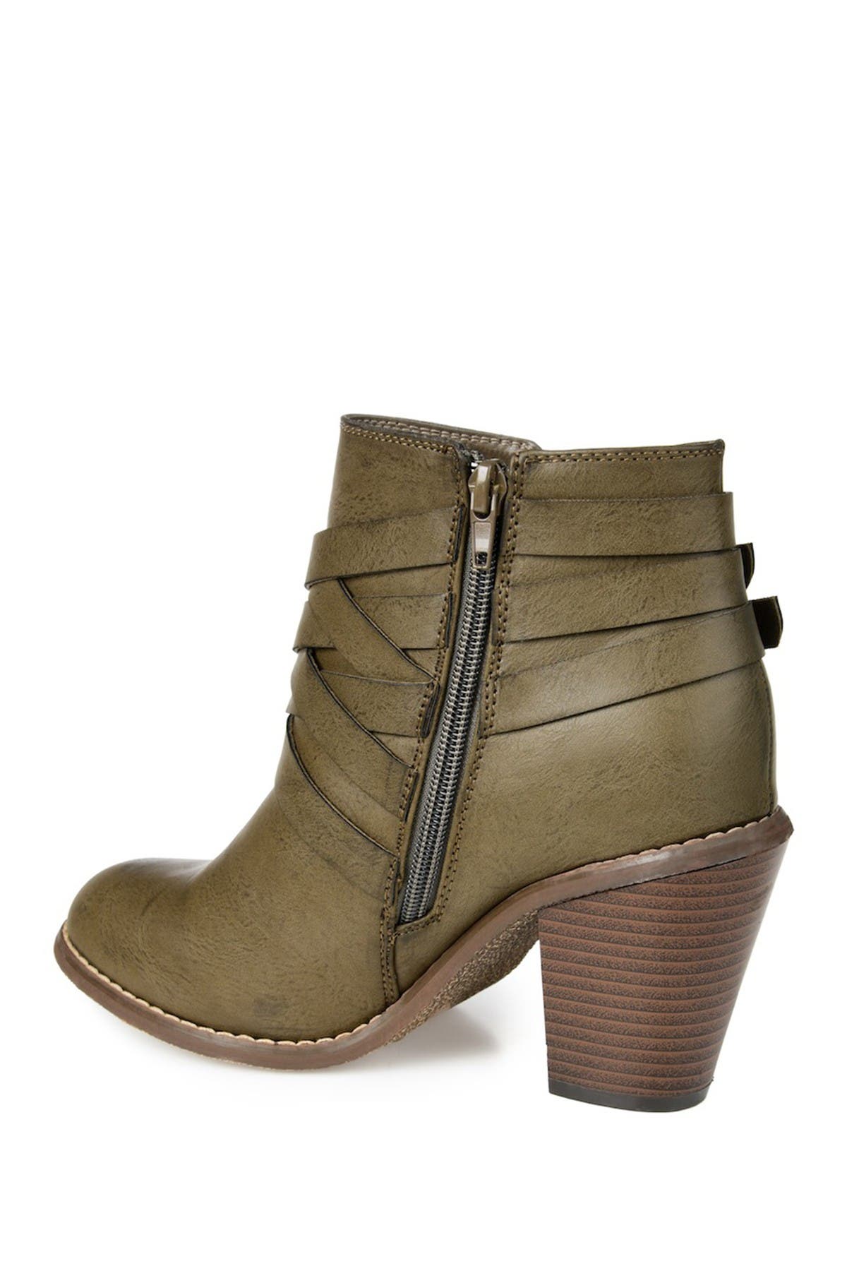 Journee Collection Strappy Ankle Bootie In Dark Green
