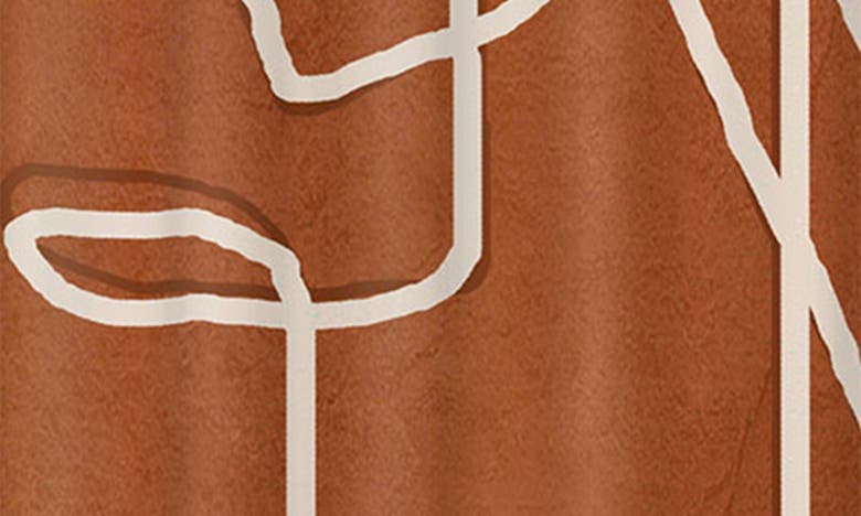 Shop Deny Designs Abstract Face Sketch Shower Curtain In Brown/cream