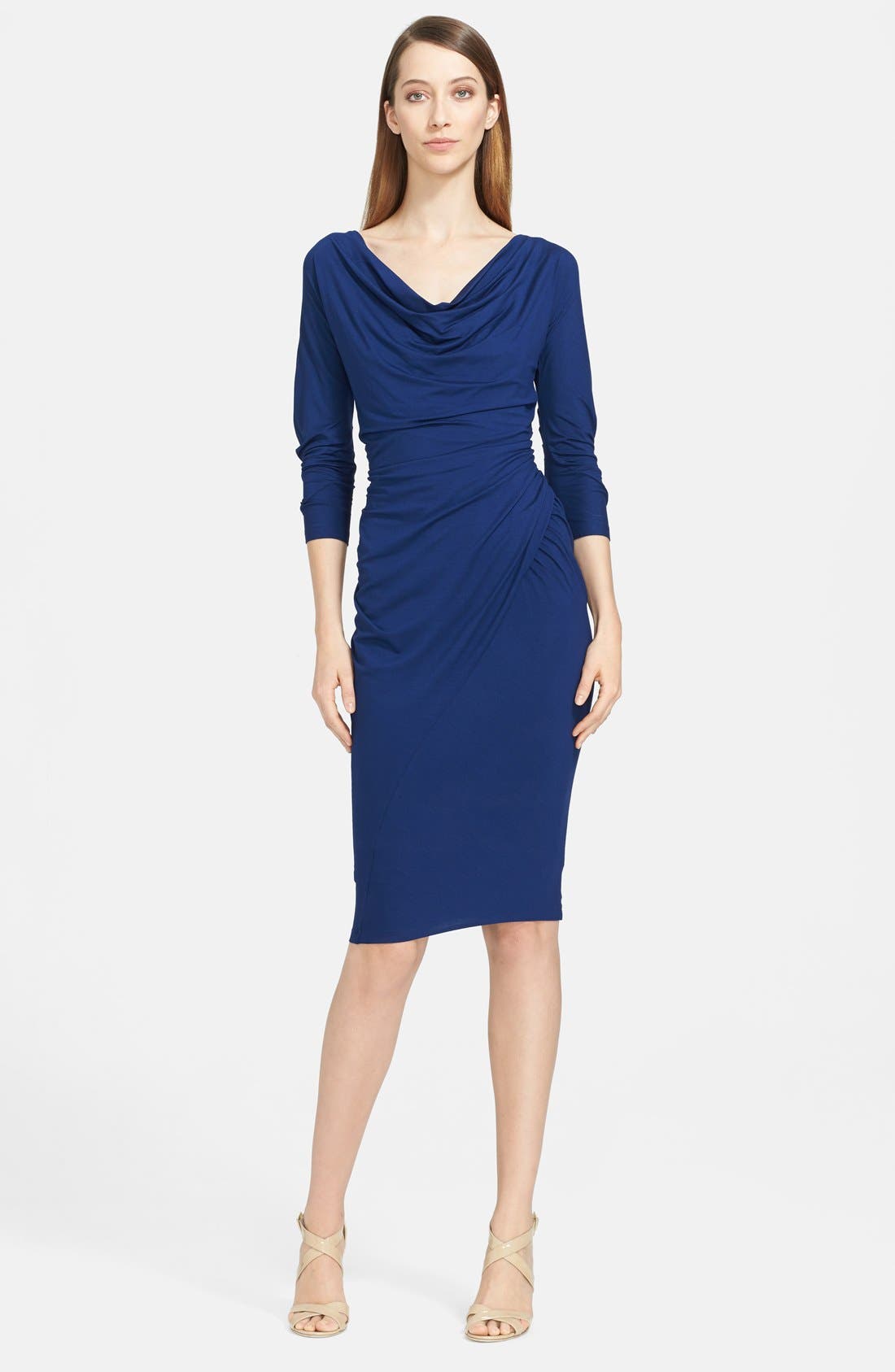 donna karan draped jersey dress