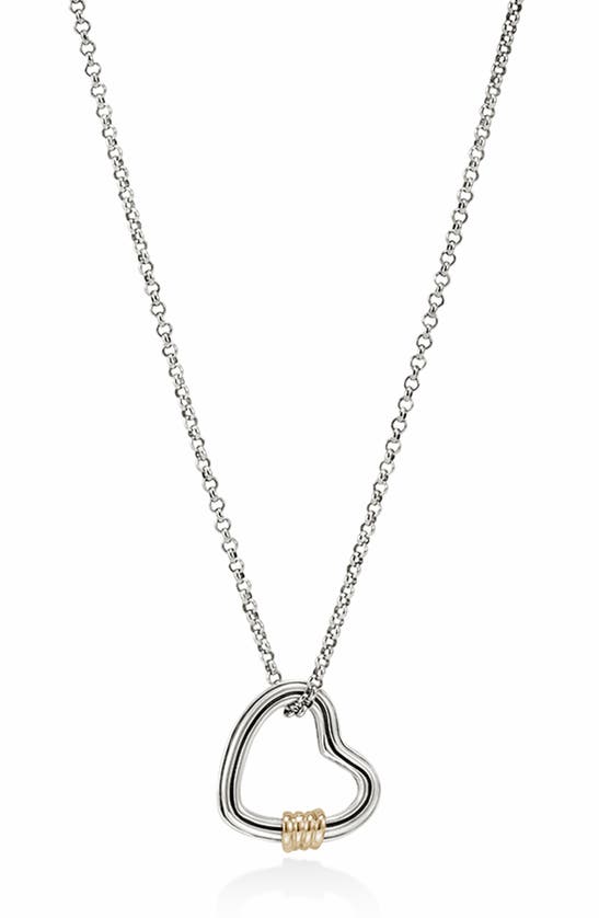 Shop John Hardy Bamboo Collection Heart Pendant Necklace In Silver And Gold