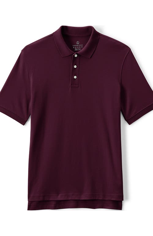 Lands' End School Uniform Long Sleeve Interlock Polo Shirt In Burgundy