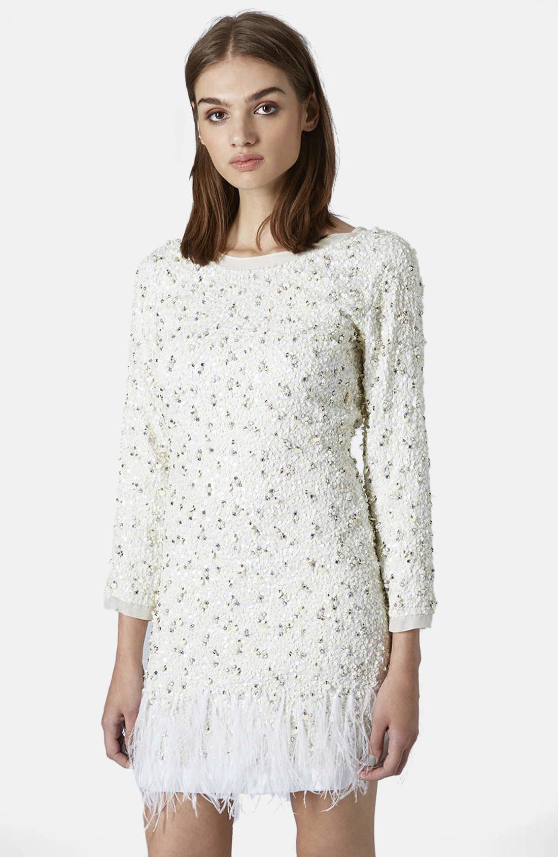 topshop feather dress