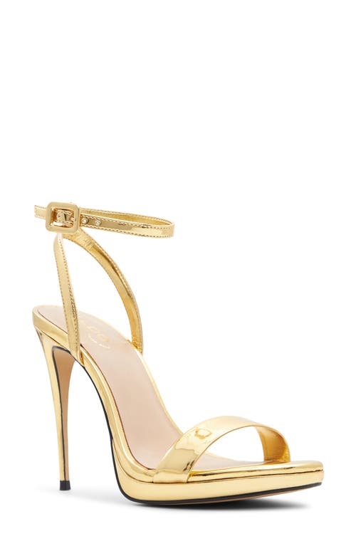 ALDO Kat Metallic Stiletto Sandal Gold at Nordstrom,