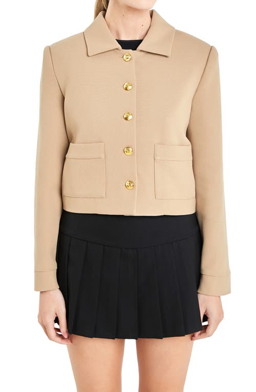 Relaxed Fit Spread Collar Jacket in Camel