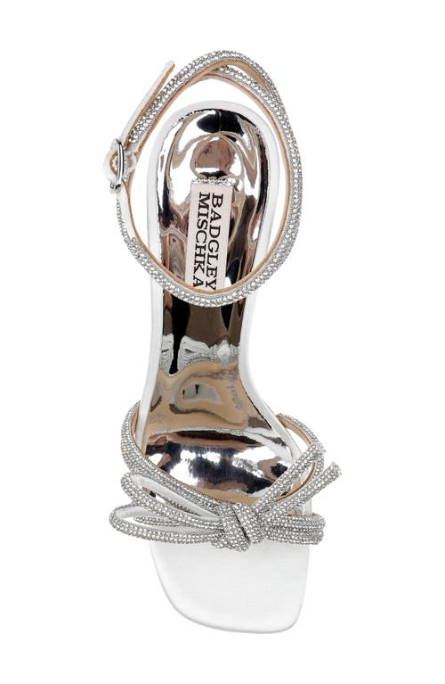 Shop Badgley Mischka Collection Effie Ankle Strap Sandal In White/clear
