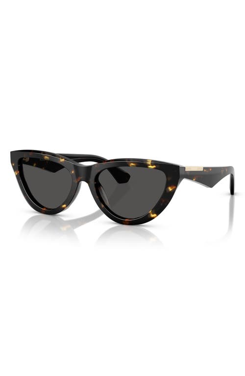 Shop Burberry 55mm Cat Eye Sunglasses In Brown/mustard Tort