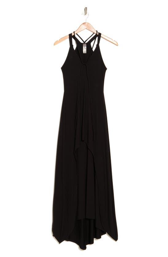 Go Couture Choker Neck Midi Sundress In Black