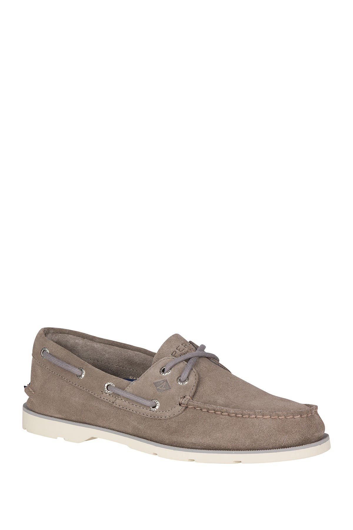 grey suede boat shoes