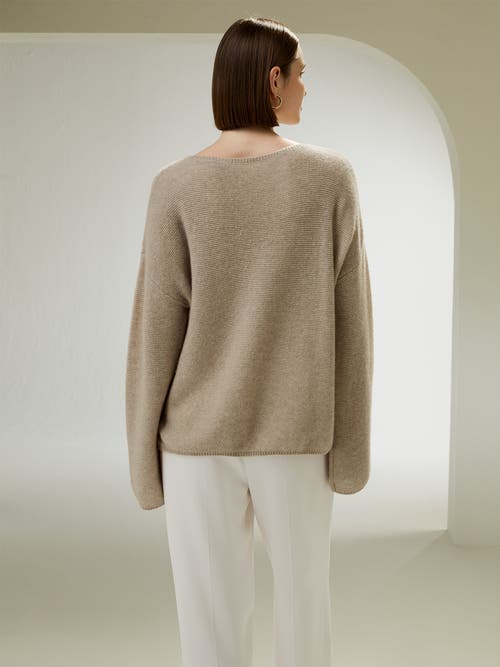 LILYSILK LILYSILK RELAXED FIT DROP-SHOULDER SILK CASHMERE BLEND SWEATSHIRT 