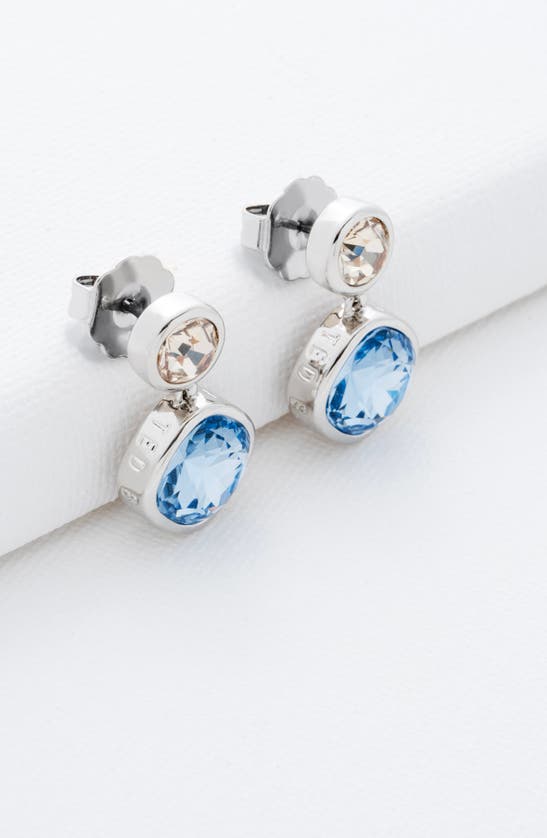 Shop Ted Baker Craset Crystal Drop Earrings In Silver/ Blue/ Golden Crystal