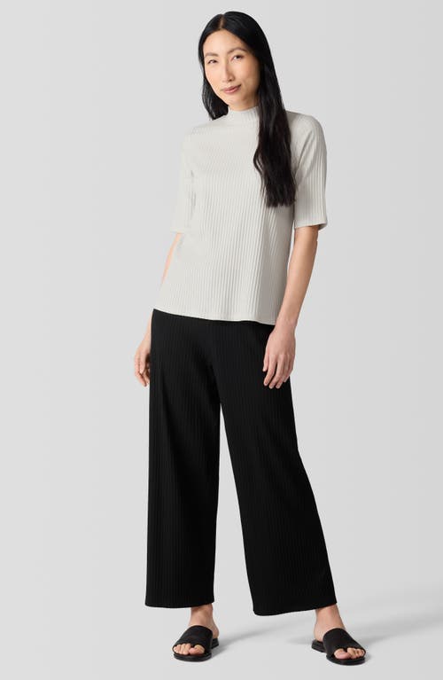 Shop Eileen Fisher Mock Neck Rib Top In Bone