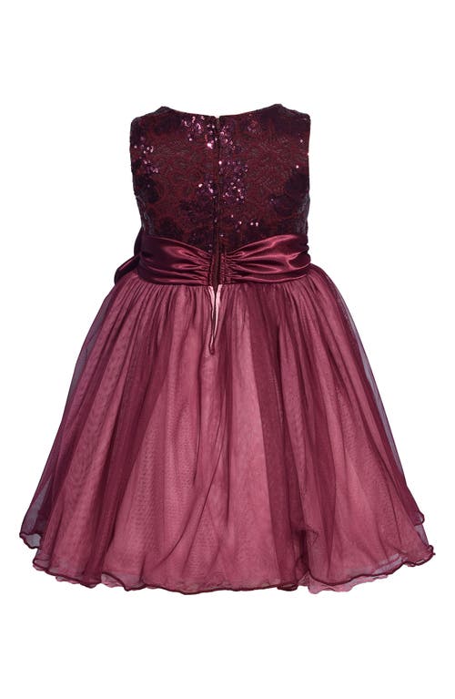 Shop Iris & Ivy Kids' Sequin & Lace Party Dress In Burgundy