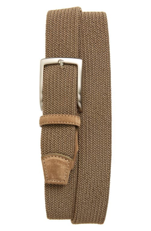 Torino Woven Stretch Belt Khaki at Nordstrom,