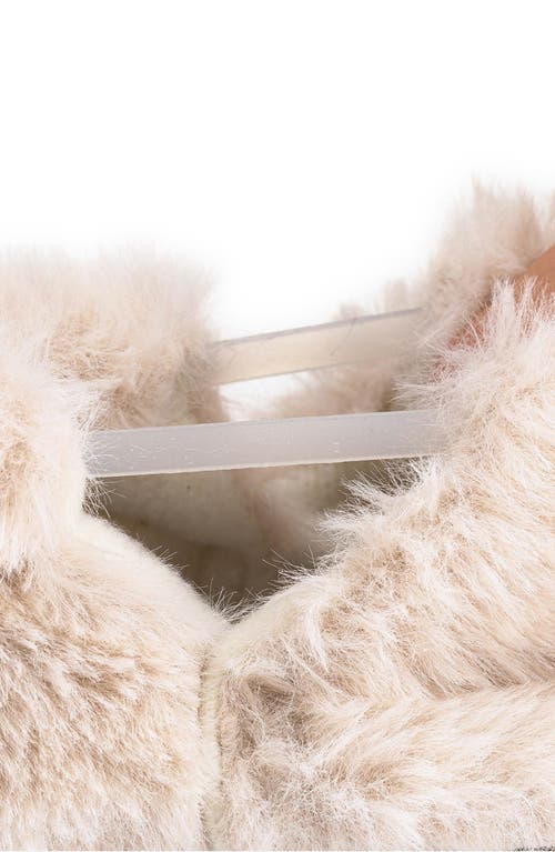 Hopfrög Kids Furry Furry Faux Fur Slipper In Off-white