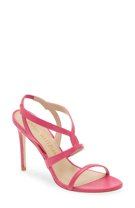 Stuart Weitzman Soiree 100 Sandal In Magenta Smooth