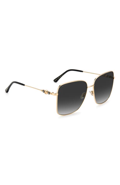 Shop Jimmy Choo Hesters 59mm Gradient Square Sunglasses In Black Gold/grey Shaded