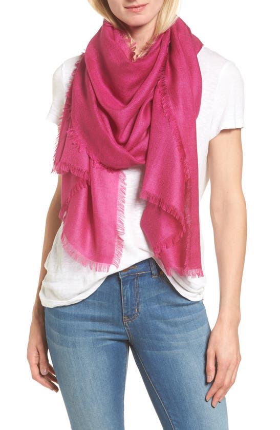 Nordstrom Cashmere & Silk Wrap In Pink Plumier