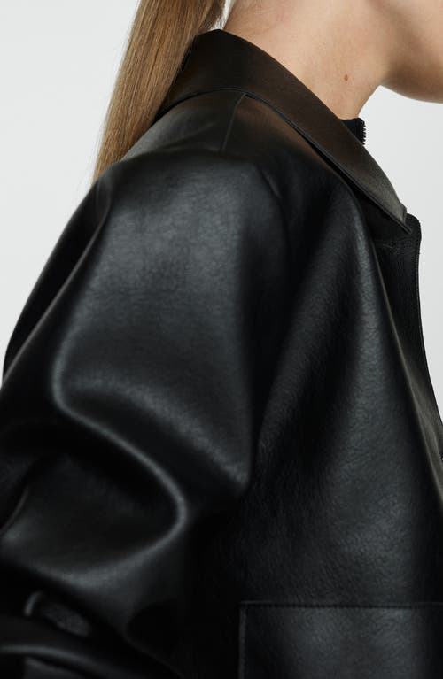 Shop Mango Sabina Faux Leather Jacket In Black