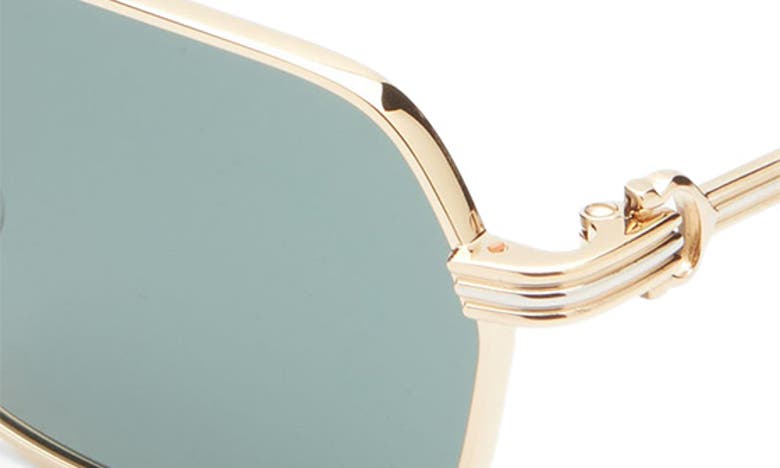 Shop Cartier 56mm Polarized Square Sunglasses In Gold Metallic