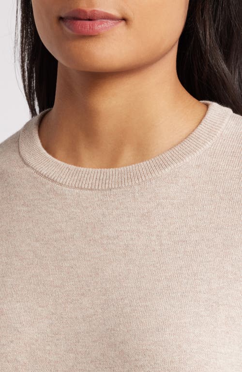 Shop Caslonr Caslon(r) Cotton & Cashmere Crewneck Sweater In Beige Hummus Heather