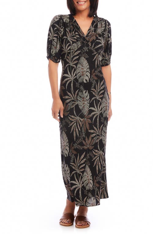 Karen Kane Palm Print Puff Sleeve Maxi Dress at Nordstrom