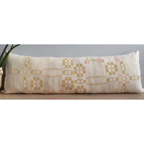 Heirloom Naga Chingchen Handwoven Long Lumbar In Beige
